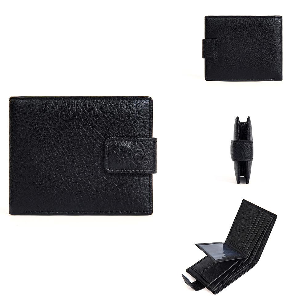 

Мужской модный короткий кошелек с застежкой-молнией, многофункциональный держатель для карточек и бумажников чёрный