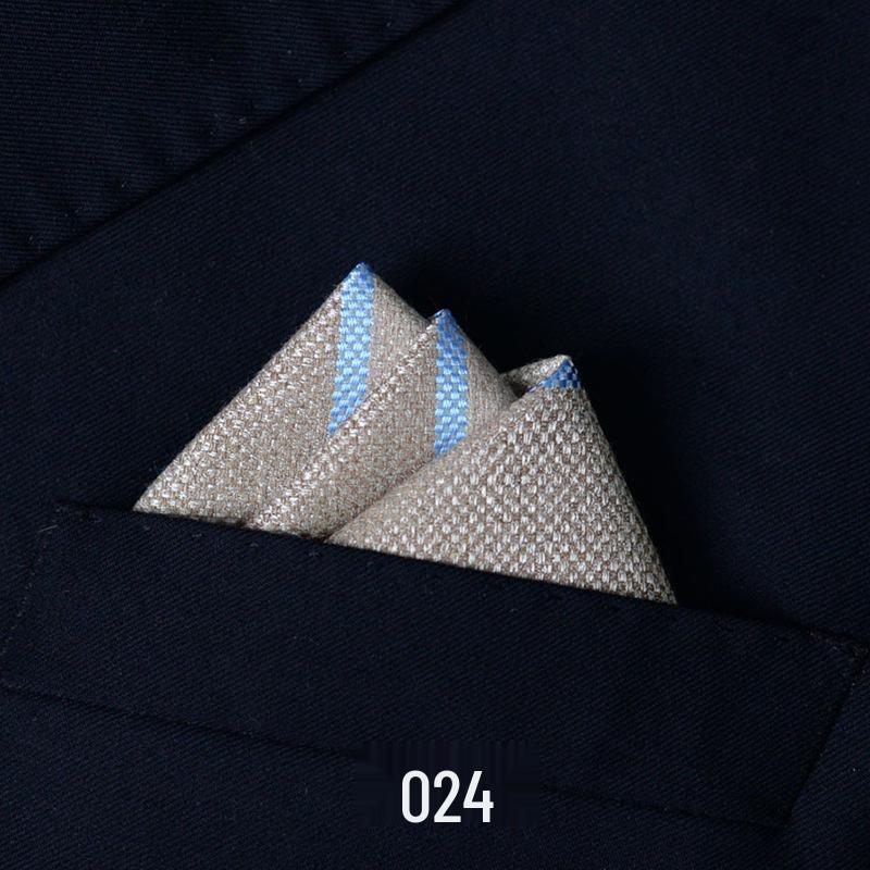 Men's British Pattern Pocket Square - Suit Wedding Banquet Accessory, Polyester Cotton Handkerchief.
