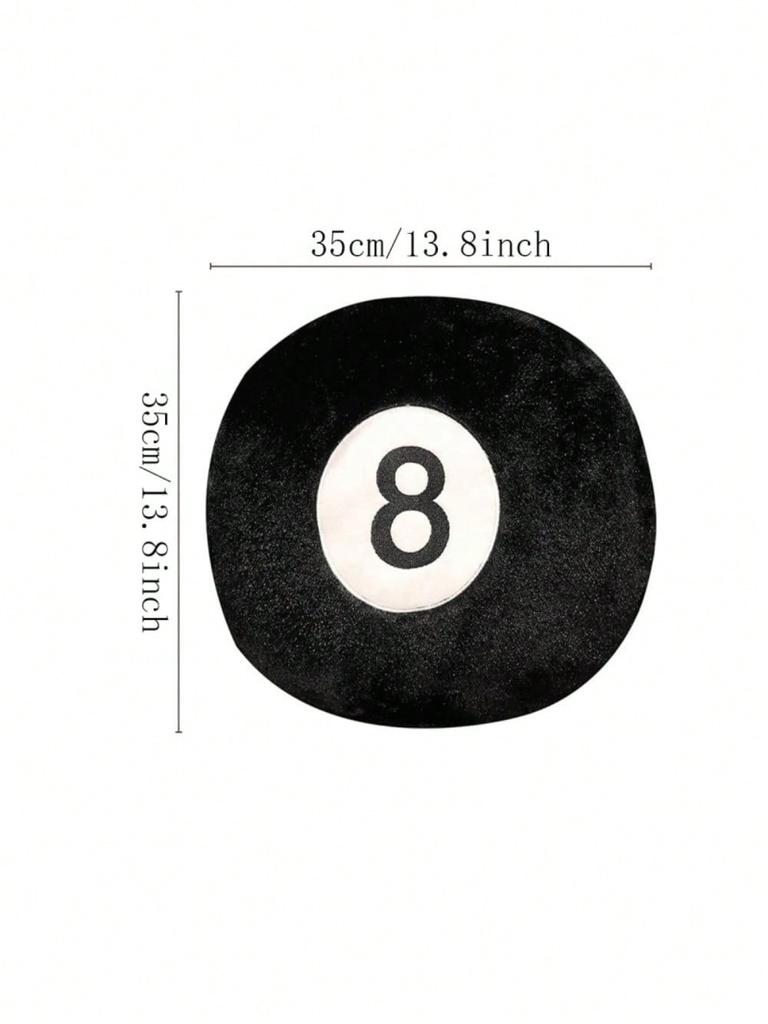 1pc Decorative Billiard 8 Ball Pillow Soft Plush Throw Cushion For Home Pool Table