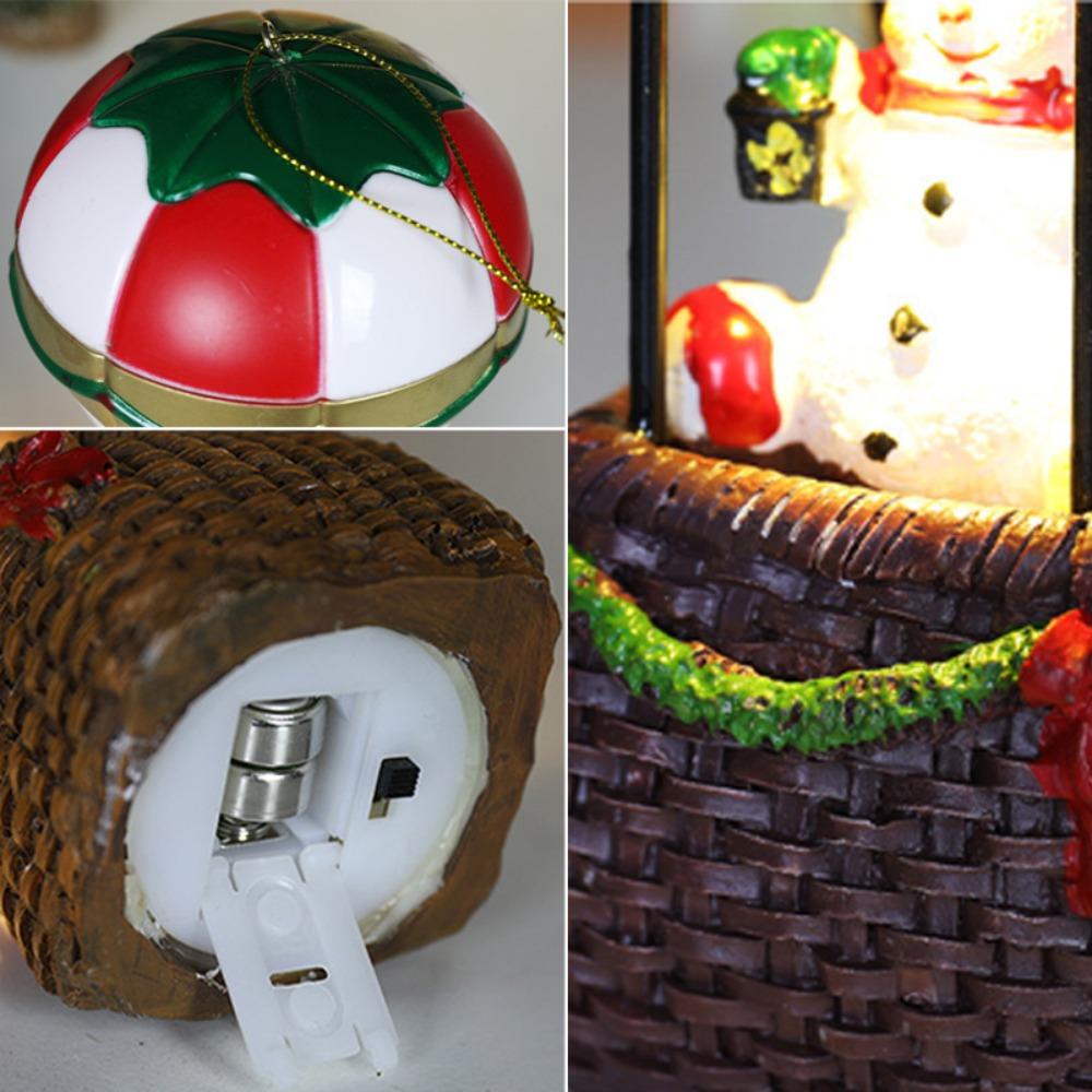 Christmas Glowing Ornaments, Santa Claus Snowman Hot Air Balloon with LED Light, Christmas Tree Ornaments Kids Toy New Year Gift