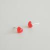 Modernlike Silver 925 Red Heart Earrings