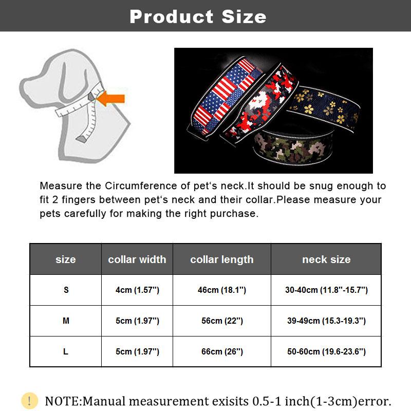 Nice Reflective Nylon Dog Collar Adjustable Comfortable Padded Widen Pet Collars For Medium Large Dogs Pitbull German Shepherd Collar