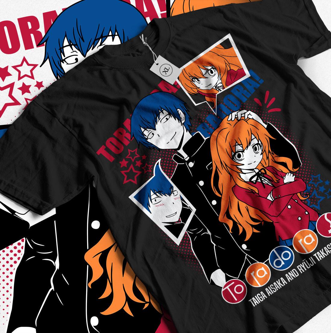 Toradora T-shirt Taiga Ryuuji Aisaka Takasu Kawaii Anime Tee GifT-shirt All Size XXXXL