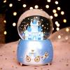Iridescent Castle Snowfall Crystal Ball Music Box for Kids - Dreamy Fairy Tale Carriage.