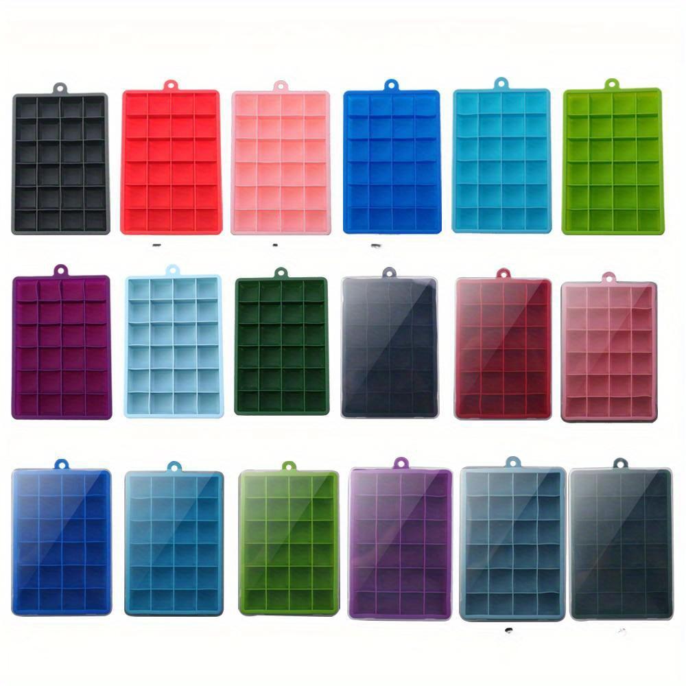 S víkem / Bez víka 24-otvorová silikonová miska na led Čtvercová krabička Pomocné jídlo Pyré Sýr Želé Forma Bar Kuchyňské nářadí Koktejl Kostka