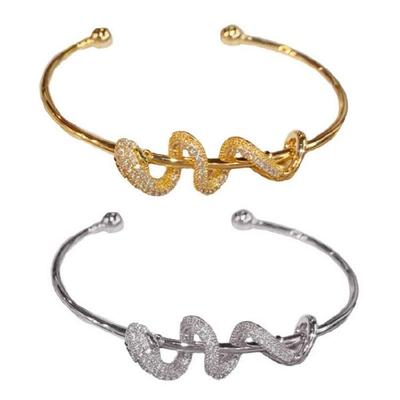Fashionable Snake Open Cuff Bracelet Simple Bracelet Adjustable Wristband Great for Everyday Wear and Special Occasions