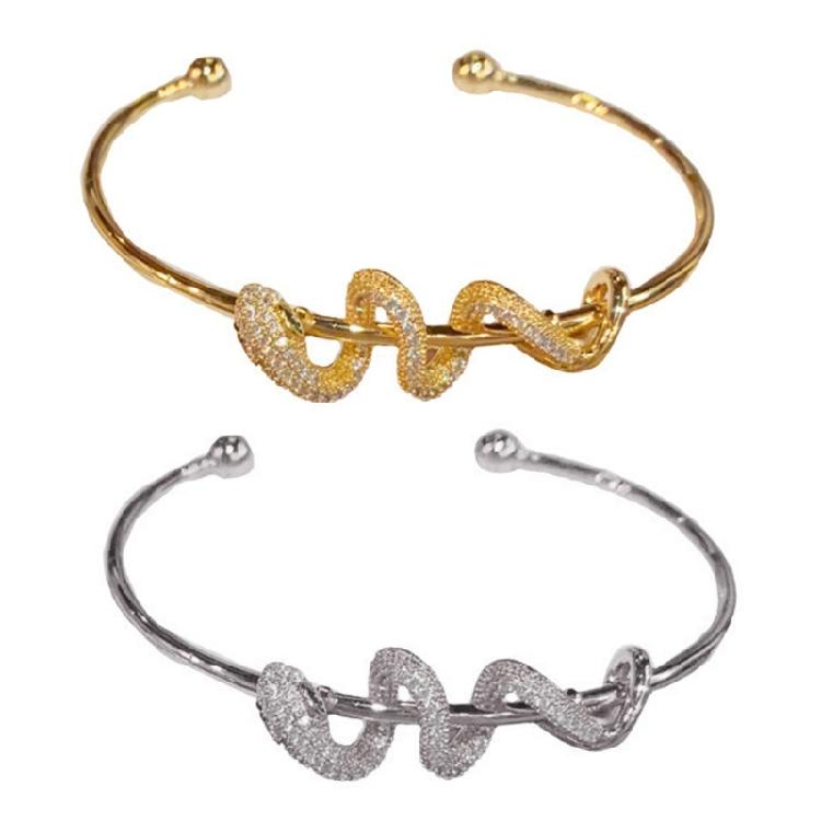 Fashionable Snake Open Cuff Bracelet Simple Bracelet Adjustable Wristband Great for Everyday Wear and Special Occasions