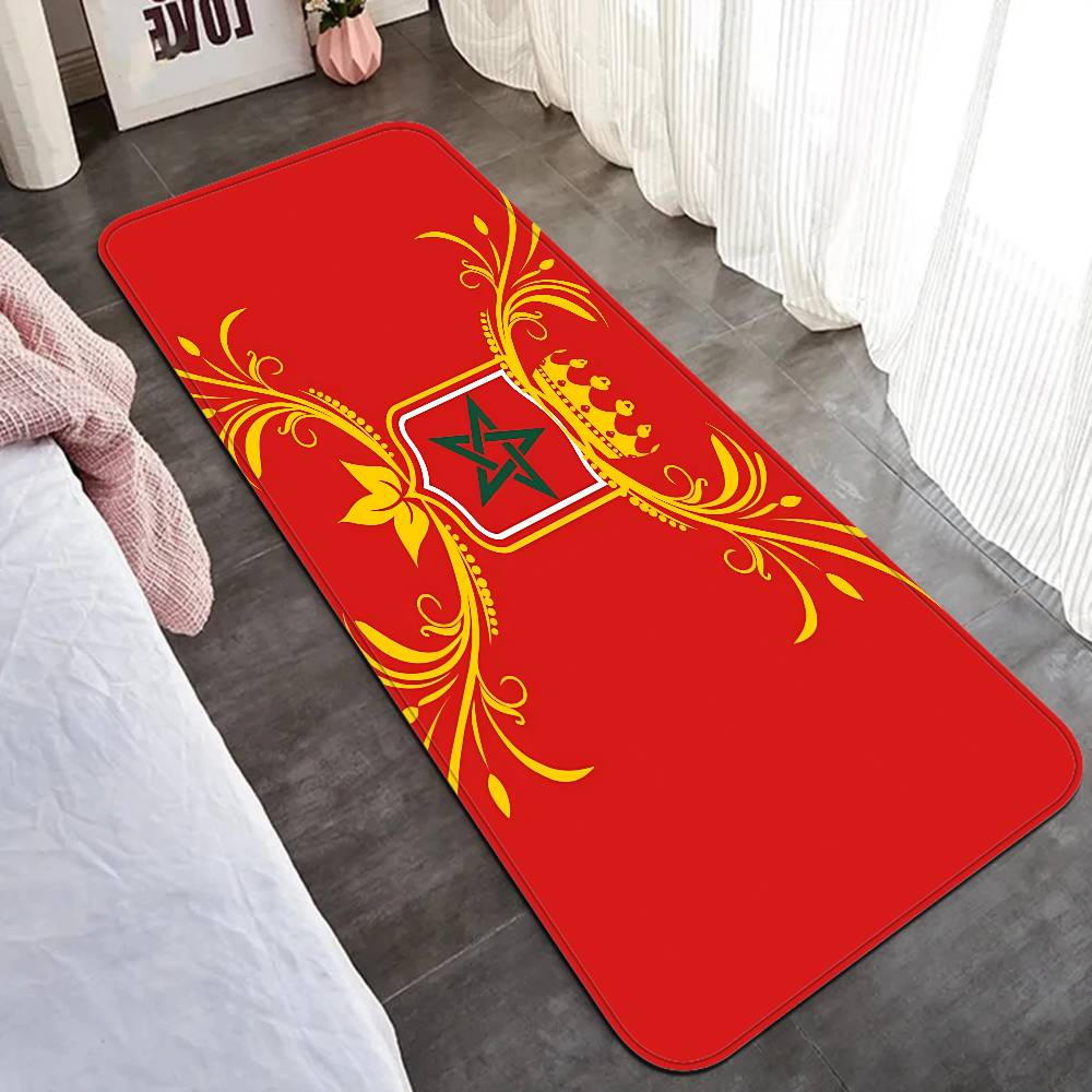 Morocco Map Flag Room Mats Anti-slip Absorb Water Long Strip Cushion Bedroon Mat Household Carpets