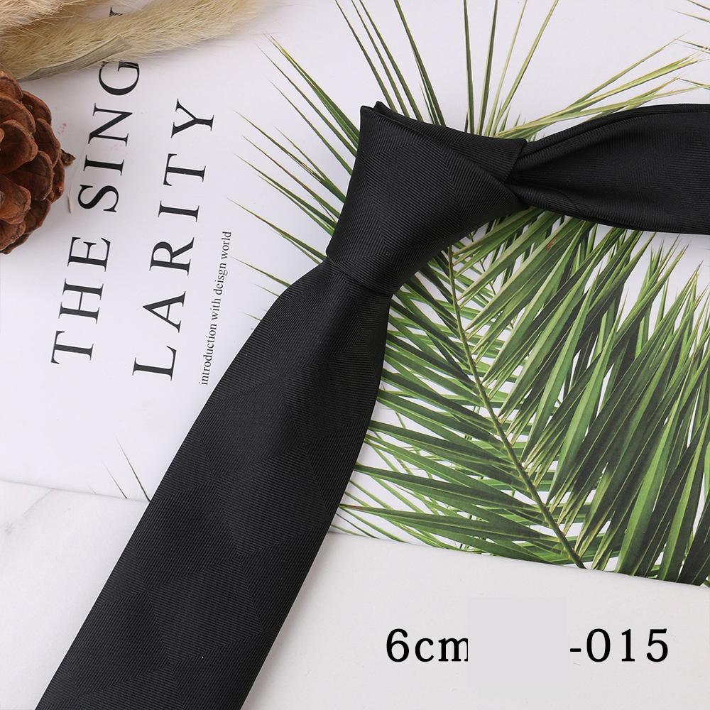 Men's Trend Business Casual Narrow 6cm Polyester Jacquard Tie Solid Color Striped Tie