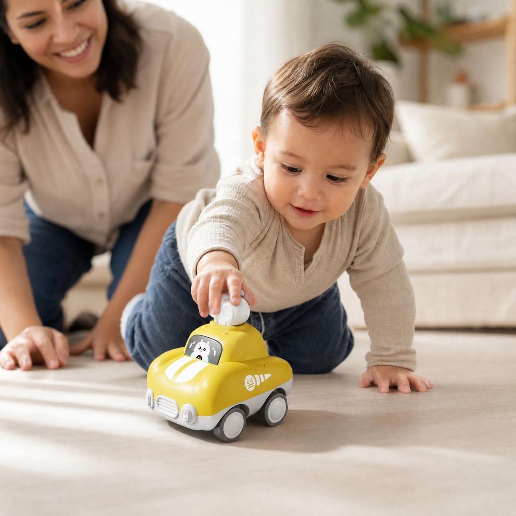 Spielzeugauto für Kinder, Drück-Runter-Schiebe-Fahrzeug für Jungen und Mädchen