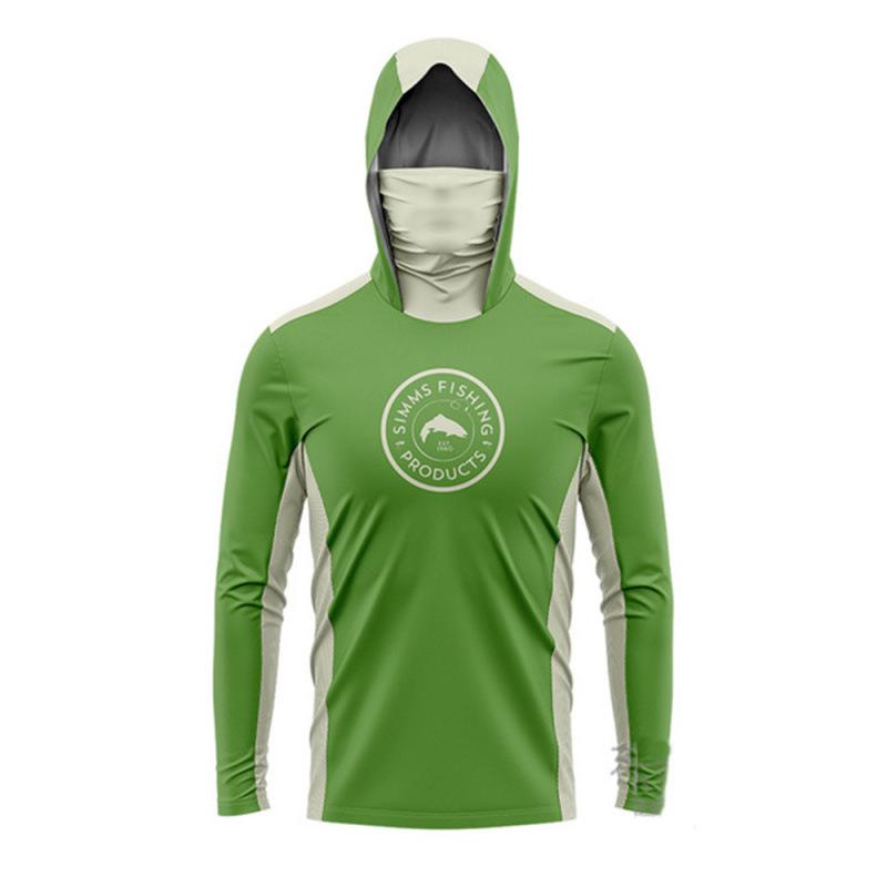 SIMMS 2024 Men's UV Protection Hooded Fishing Shirt with Sun Mask