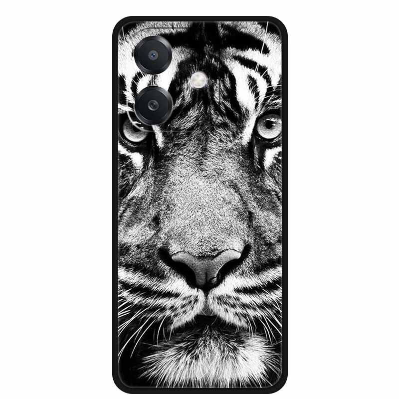 For OPPO A20 Case A 20 Phone Cover Lion Wolf Black Silicone Soft Back Cover Case For OPPO A40 A40m A60 5G Case A 40 A 60 Coque