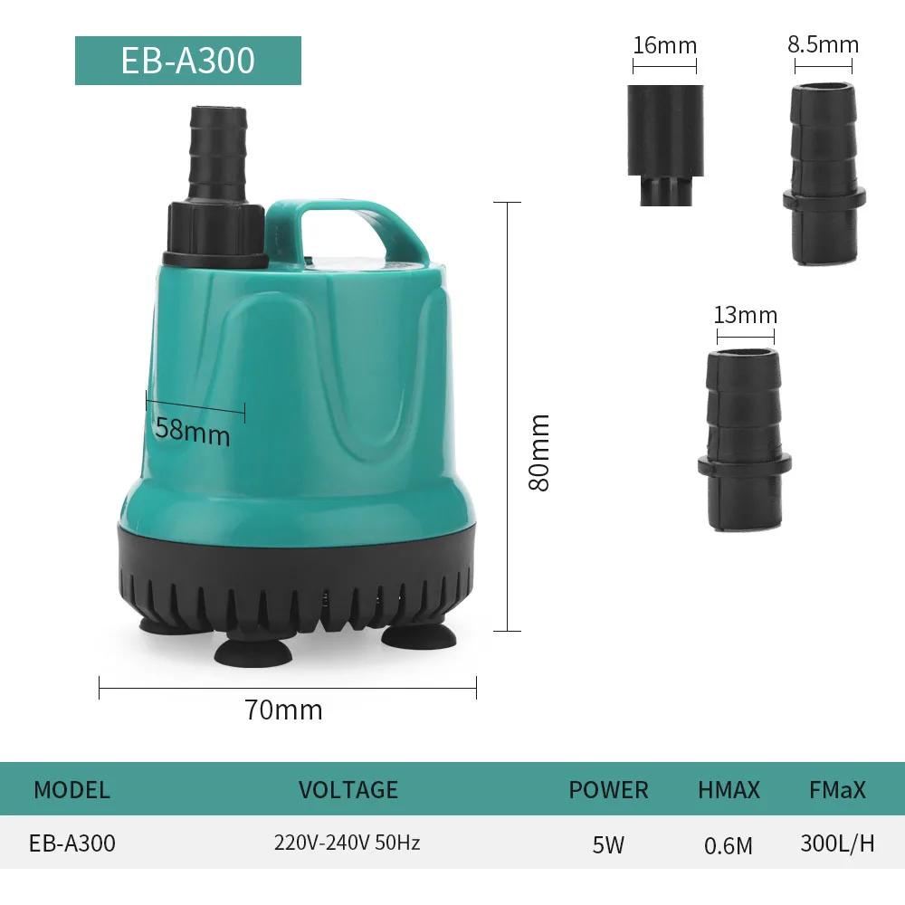 

220V-240V Ultra-Quiet Submersible Aquarium Pump 5W/8W/18W/25W/40W/60W - Low Energy Bottom Filter for Fish Tank Pond Garden EU Plug