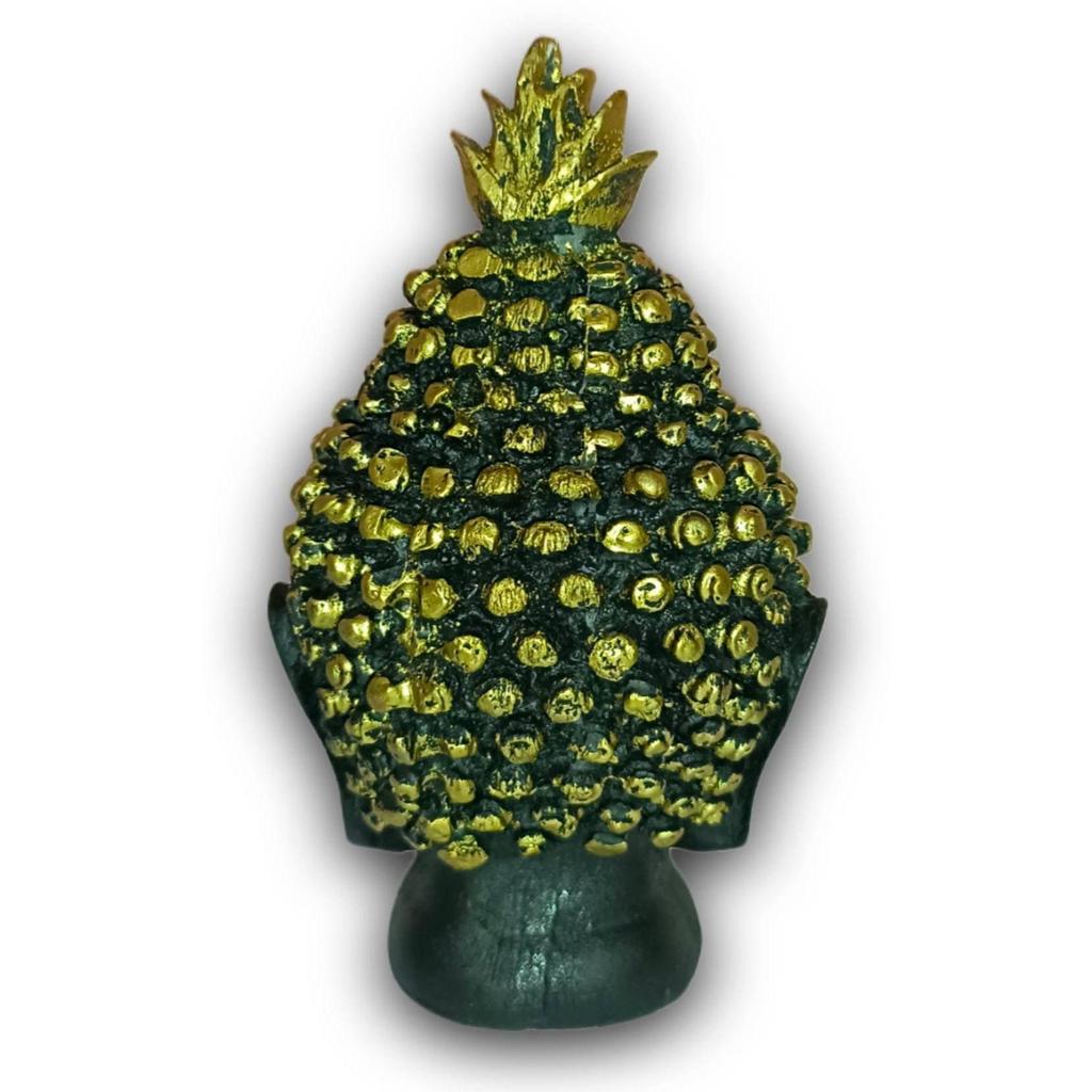 Buddha Head Statue - Buddha Idol Showpiece for Home,Living,Room,Table,Gifts Decorative Showpiece - 13.7 Cm  (Polyresin, Black, Gold)