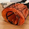 Retro Witch Figurine Halloween Kitchen Doll, Small Statue with Broom, Black And Orange Doll Tabletop Party Decoration for Table Fireplace Holiday Home
