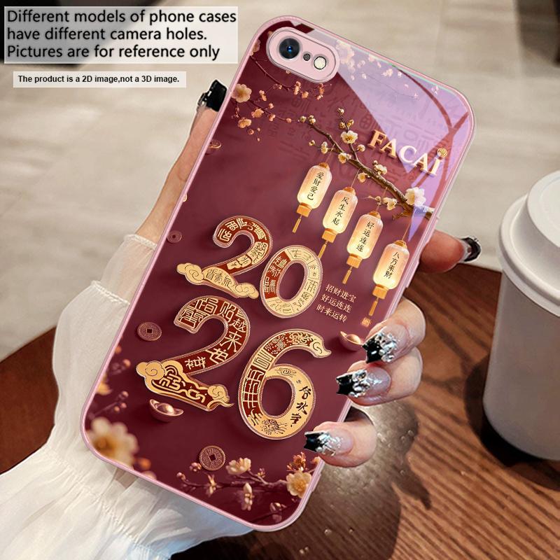 

З Новим Роком, 2026 Для iPhone 17 Air 16 E 15 14 13 Plus 12 mini 11 17 Pro Max XR Xs Max 16E 7 8 Загартоване Скло Чохол для Телефона iPhone 15 Pro Max