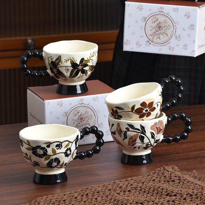 Retro Kaffeetasse Mittelalterliche Tasse Hochwertige und Luxuriöse Hochwertig Aussehende Tasse Keramik Britische Nachmittagstee-Tasse