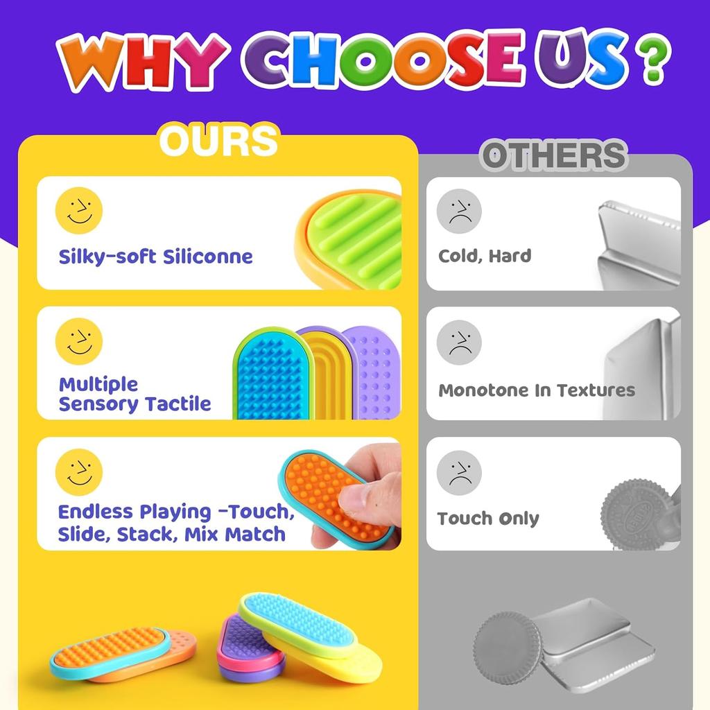 Sensory Fidget Magnet Toys for Kids: Silicone Magnetic Sliders Stress for Autism, Anxiety Relief Small Toys for Adults Office