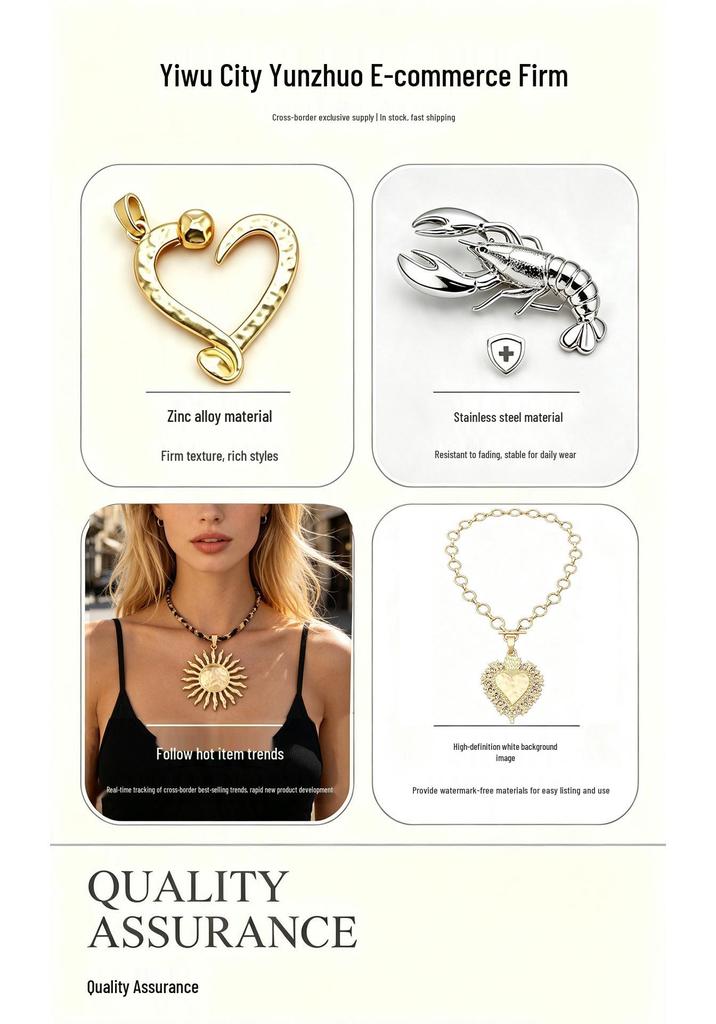 Matte Gold Irregular Pendant Necklace: European & American Fashionable Alloy Clavicle Jewelry
