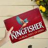 Kingfisher Beer Vintage Metal Sign, Retro Pub Wall Decor, 2D Flat Tin Poster for Bar, Man Cave, Home Bar Decor - Rustic Indian B