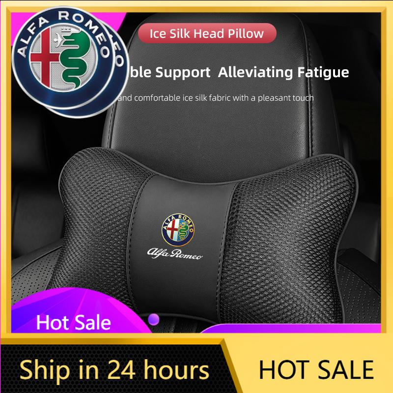 Car Stickers For Alfa Romeo High-end Ice Silk Car Seat Headrest Memory Foam Comfort Pillow Auto Interior For Alfa Romeo 4C 159 1