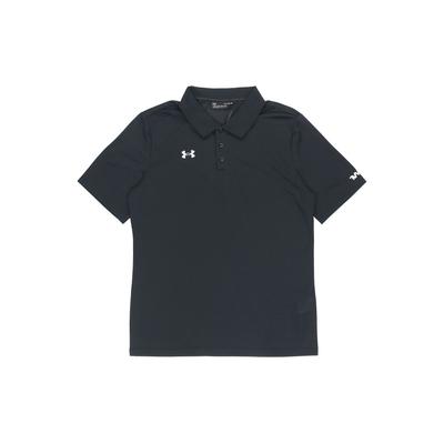 Solid Color Casual Sports Polo Shirt with Breathable Fabric and Fold-Down Collar Men Tops Black 21500537-001