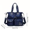 Large Capacity Casual Nylon Tote - Women's Fashion Shoulder Bag with Multiple Pockets and Adjustable Strap