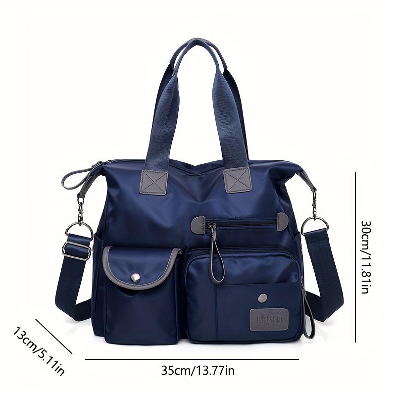 Large Capacity Casual Nylon Tote - Women's Fashion Shoulder Bag with Multiple Pockets and Adjustable Strap