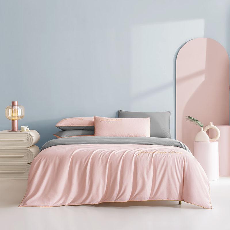 Premium Sense 120S Long-Staple Cotton Pure Cotton 4Pcs Set Cotton Embroidered Quilt Cover Bed Sheet Sleeping Naked Skin-Friendly Bedding