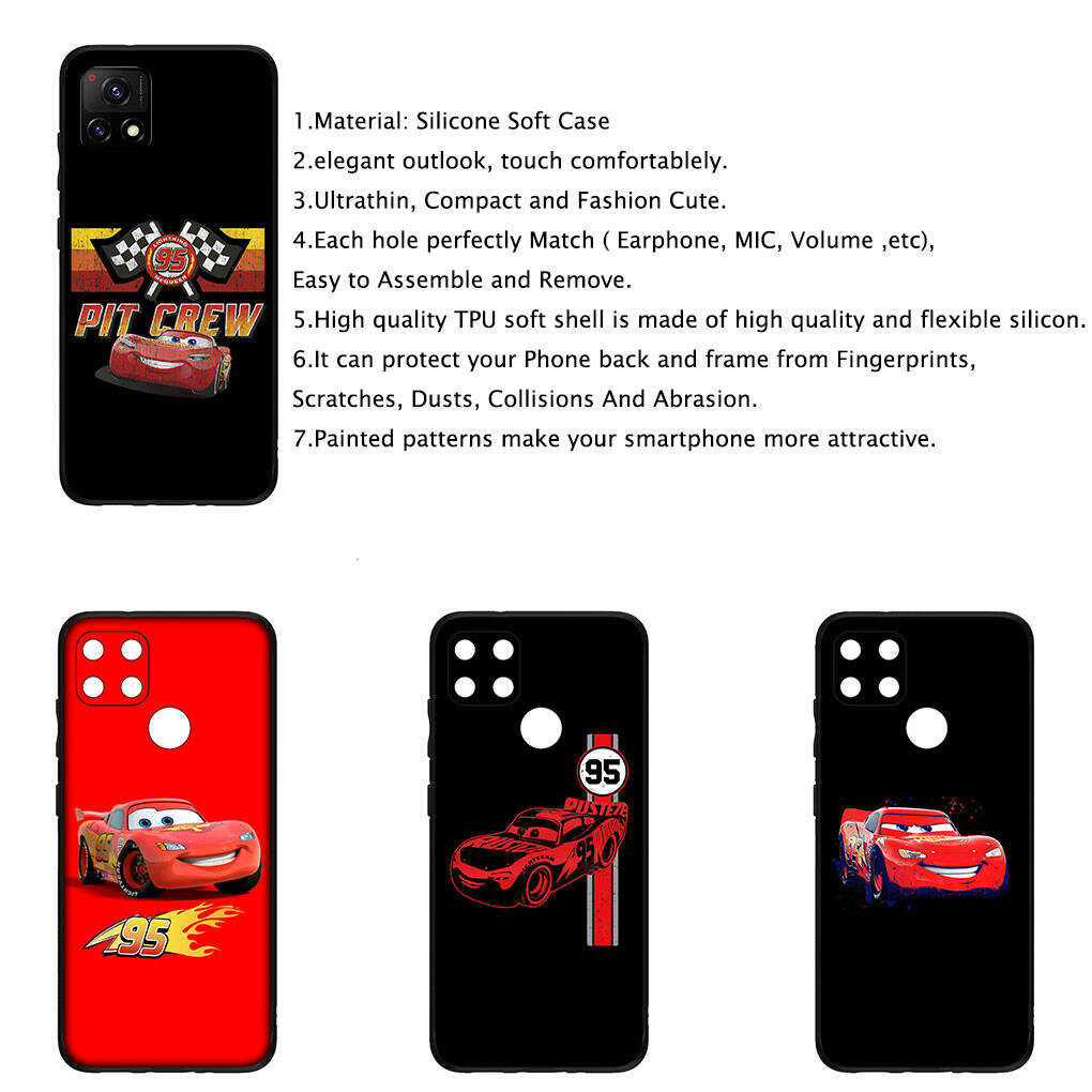 for iPhone 17 16 15 Xiaomi Poco F7 F8 X7 X6 C85 C75 C71 M8 Redmi Note 14 13 12 11 Pro Max 14C 13C 15C A3 Phone Case Comics Cars Lightning McQueen 95