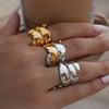 Vintage Irregular Rings Set Geometric Metal Gold Silver Color Open Ring for Girls Women Men Goth Punk Couple Jewelry