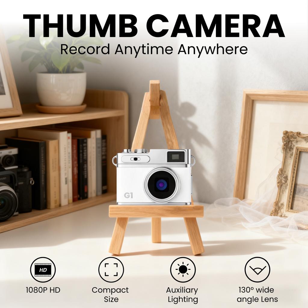 Retro Digital Camera - 1080P Video Recorder, LED Fill Light, 0.96-Inch IPS Screen, Portable Video Cam