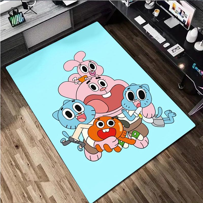 Gumball's World Adventure Carpet Office Decorative Carpet For Living Room Bedroom Door Mat Floor Rug Computer Chair Area Rug perfect holiday gift