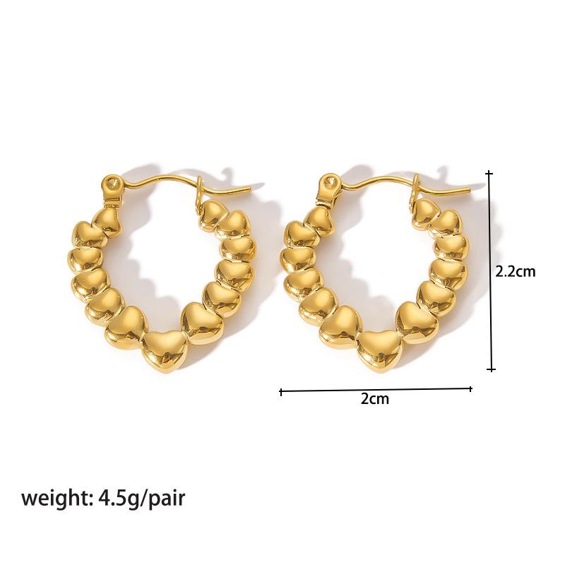 High-End 18K Gold Circle Earrings - Stainless Steel Women's Versatile Titanium Design