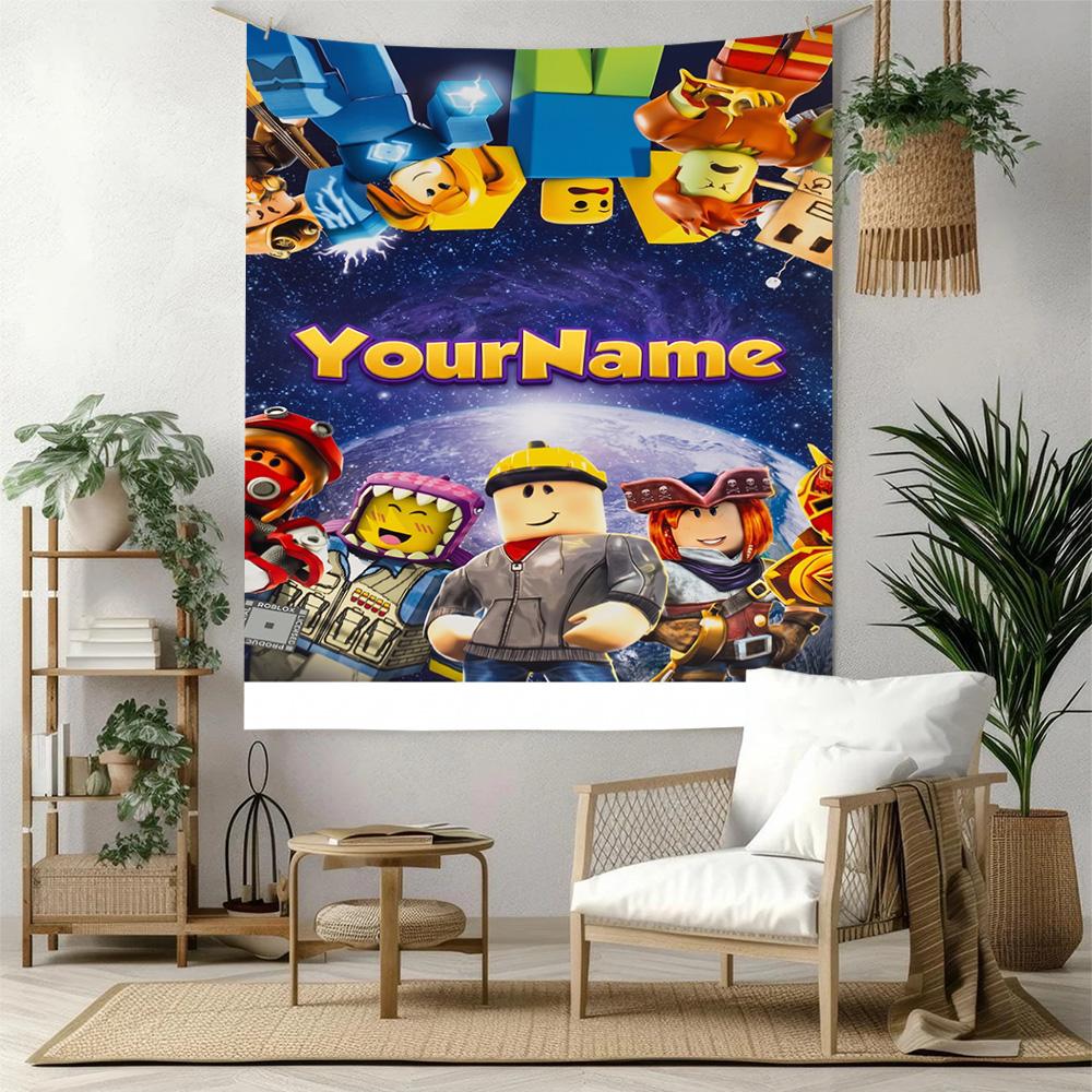 Roblox Custom Your Name Wall Decor Tapestry Art For Pet Memorial Birthdaywedding Party Backdrop Family Gift