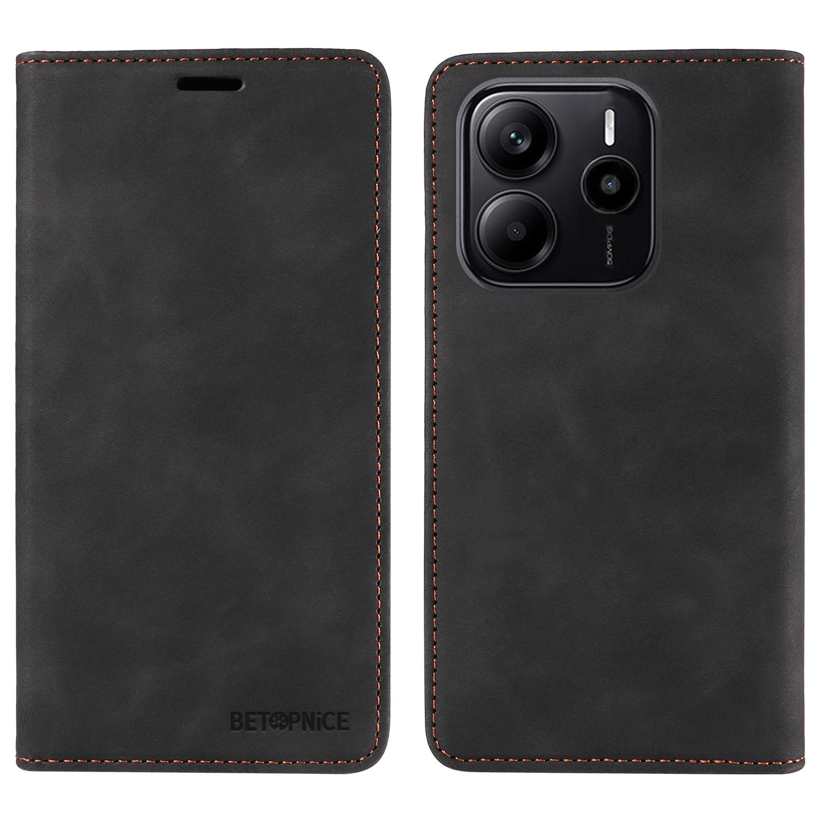 

Для Xiaomi Redmi Note 14 4G (164,84 мм) Чохол Магнітна застібка Гаманець з RFID-захистом Підставка Шкіряний чохол для телефону Black