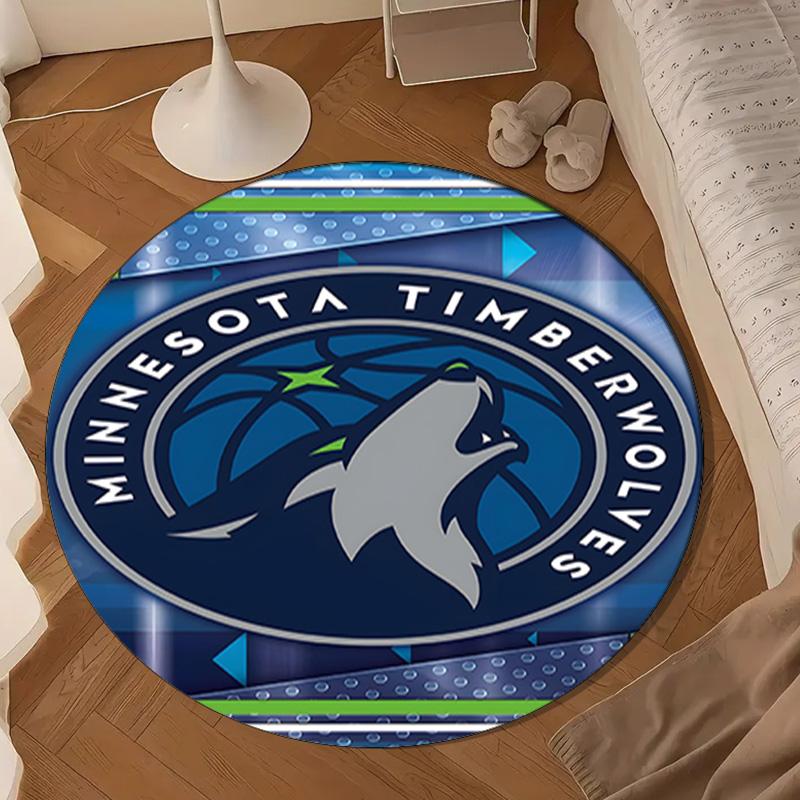 Timberwolves Logo Round mat, Anti-slip Circle Carpet Chair rug For livingroom,Bedroom, doormat home decor Gift Christmas Gifts