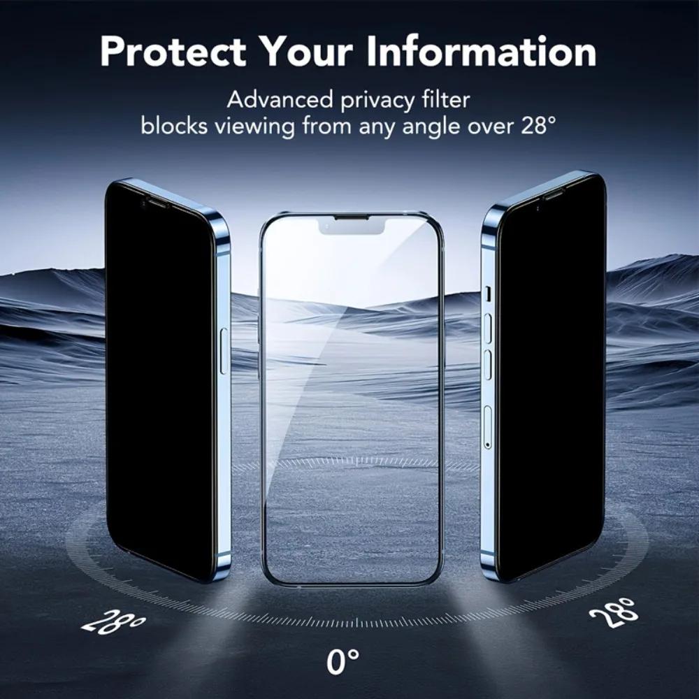 3 Pçs Filme De Vidro Temperado Anti Espião Para Iphone 15 16 17 14 13 Pro Max 16e Protetor De Tela Para Iphone 13 12 11 Pro 14 15 Plus Xs Xr