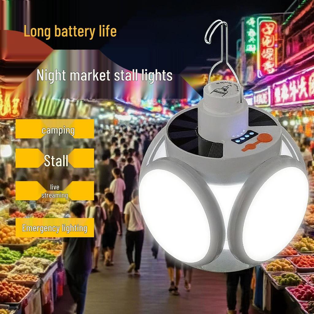 Superheller Tragbarer Solar-Flutlichtstrahler für Outdoor-Camping und Notbeleuchtung