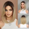 Gradient Blonde Small Lace Wig for Women - Bob Cut Shoulder Length Short Straight Hair, Quick Beauty Full Cap, Lightweight Style Wig