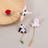 Mount Fuji Crane Panda Chain Cartoon Brooch Cute Japanese High-end Chinese Style Bag Pendant Jewelry