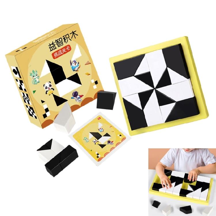 3D Logical Training Toy Wooden Block Puzzle Creative Mind Challenge Sensory Development Puzzle Game For Family Activity
