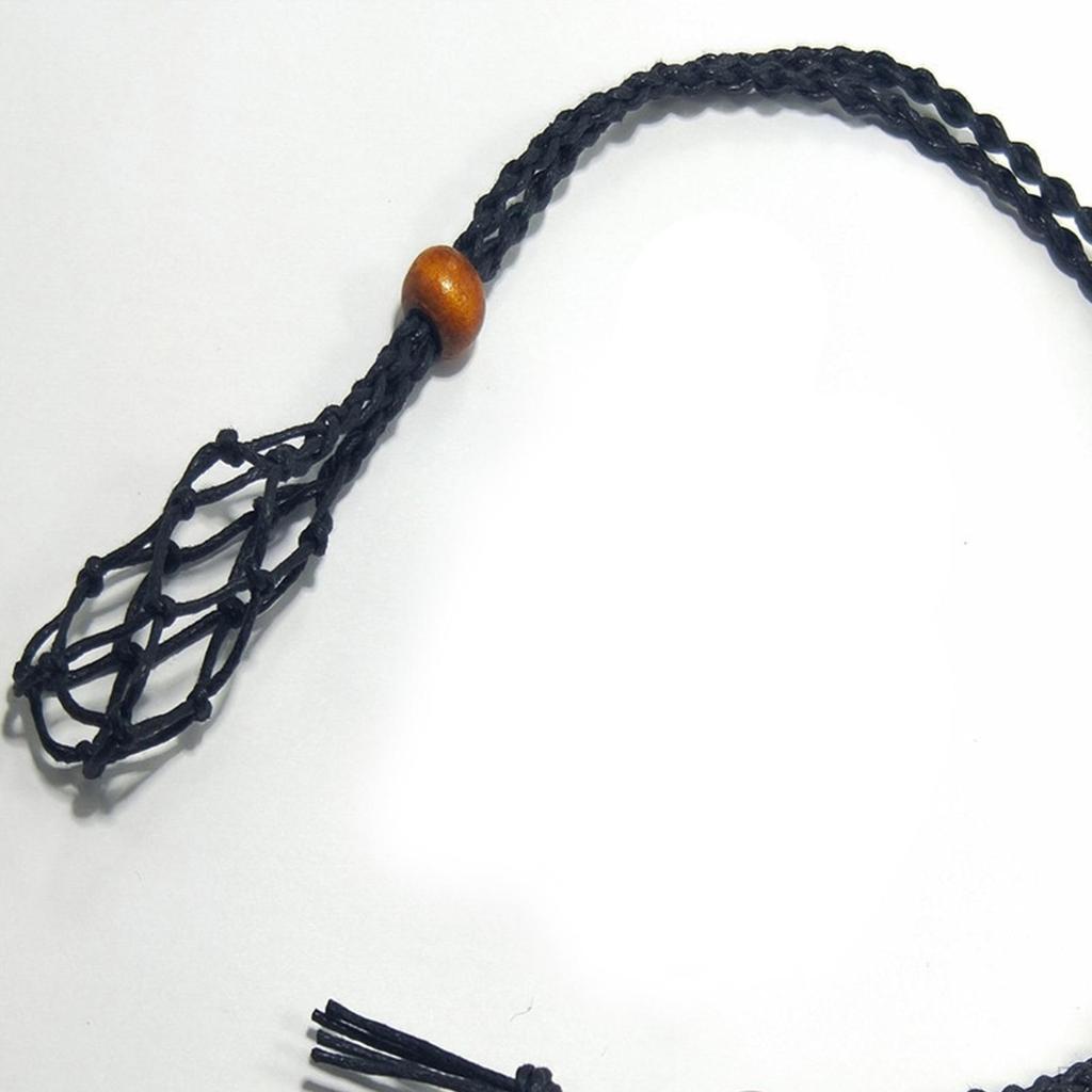 8 Handgjorda Halsbandssnören Tom Hållare Justerbar Nätpåse Hänge Bohemisk för Gåva Armband