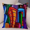 Abstract Painting Cushion Cover Decoration Nordic Style Colorful Cartoon Girl Pillowcase Sofa Home