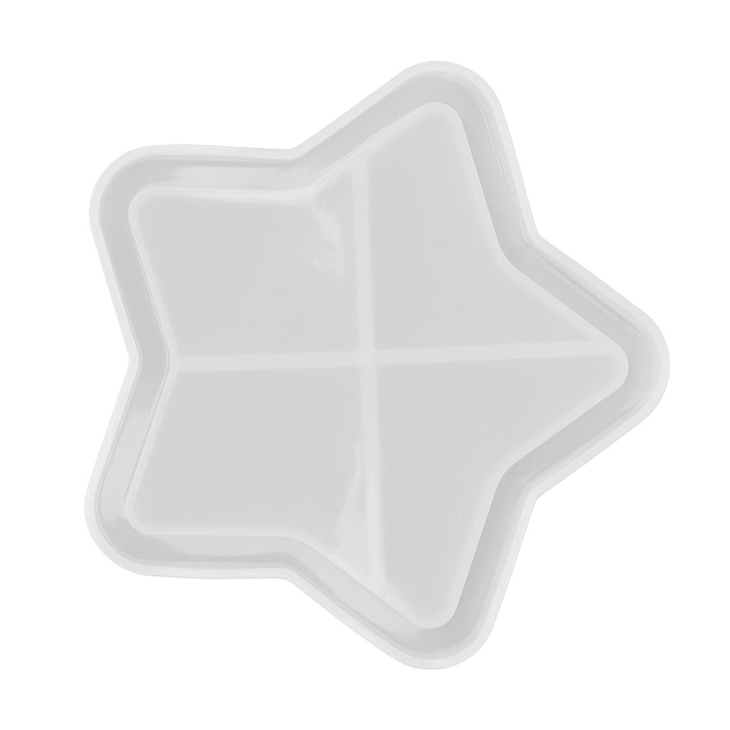 Star Resin Casting Mold Reusable Washable Flexible Smooth Thick Star Coaster Silicone Mold