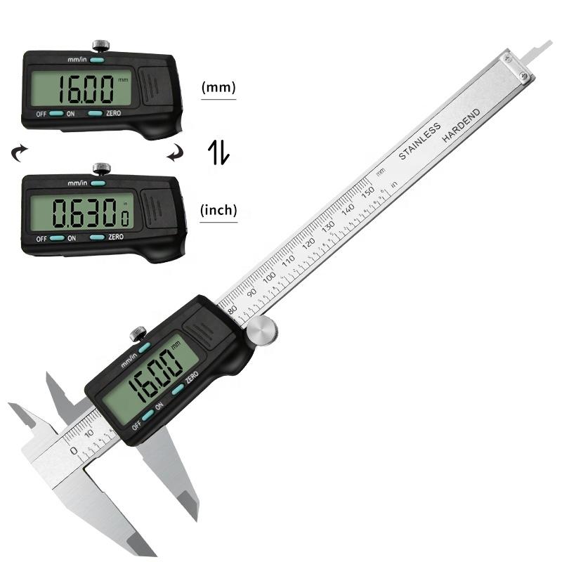 Digital Caliper 150mm Fraction MM Inch High Precision Stainless Steel LCD Vernier Caliper
