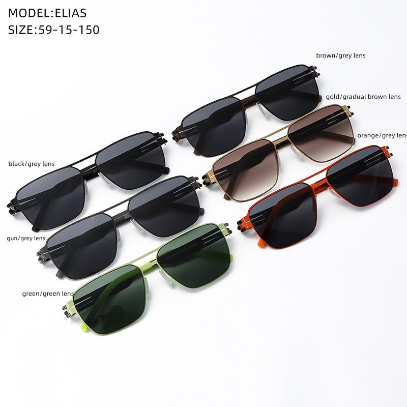 ELIAS-1 Germany Design Sunglasses Men Ultralight Stainless Biological Steel Classic Sunglass Women Outdoor Driving Sun Glasses