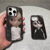 Dark Cute Girl Doll Art For IPhone 16 15 14 13 12 11 17 Pro Max Plus Wave Corrugated Phone Case Anti Drop Cover