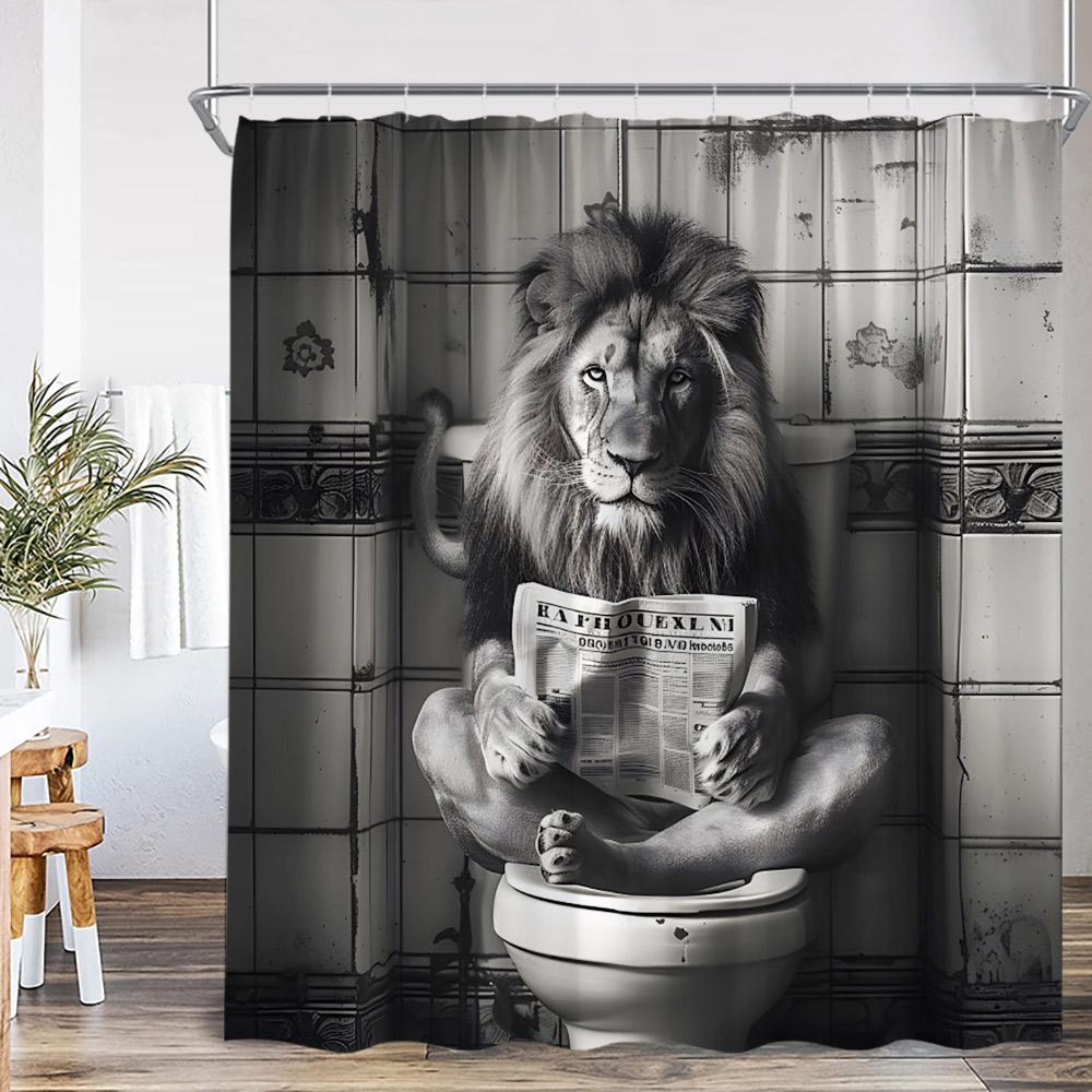 Lustige Tiere Baden Duschvorhänge Hochlandrind Schweine Kaninchen Hunde Badewanne Badezimmer Dekor Polyester Duschvorhänge mit Haken