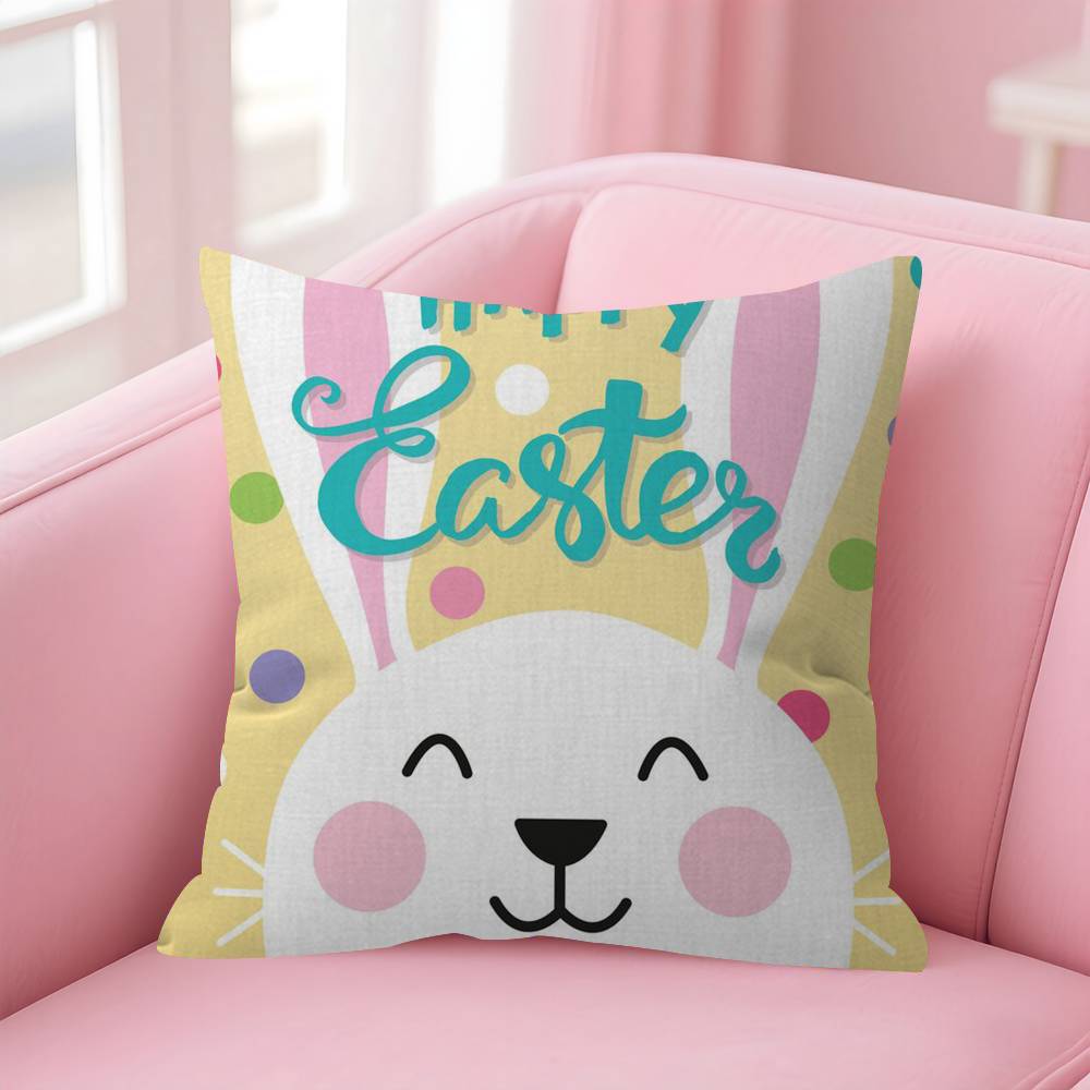 Cushion Cover Pillowcase Upholstery Sofa Throw Pillow Home Decor Pillowcas Easter Bunny Classic